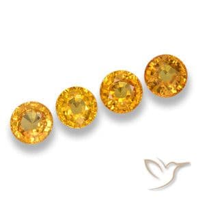 2.55ct Deep Golden Orange Sapphire, Round Cut, 5.01 mm