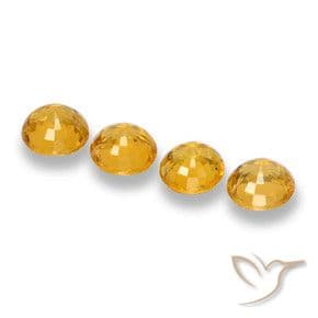 2.55ct Deep Golden Orange Sapphire, Round Cut, 5.01 mm