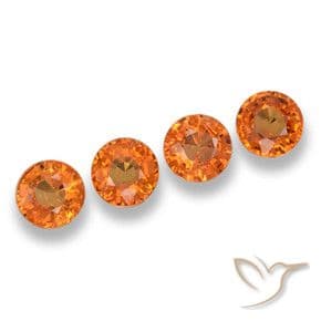 2.35ct Natural Deep Orange Sapphire, Round Cut, 4.88 mm