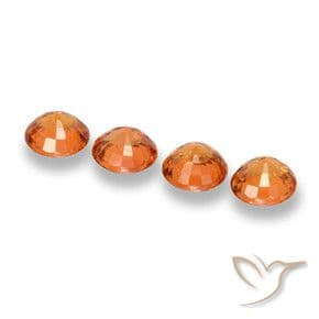 2.35ct Natural Deep Orange Sapphire, Round Cut, 4.88 mm