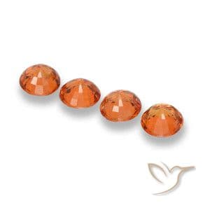 2.25ct Natural Medium Orange Sapphire, Round Cut, 4.80 mm