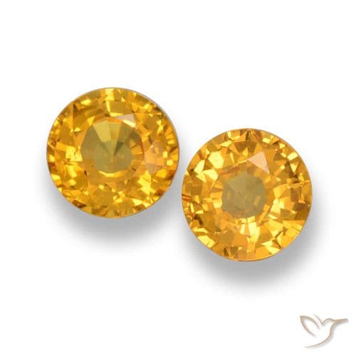 1.28ct Natural Medium Golden Sapphire, Round Cut, 5.02 mm