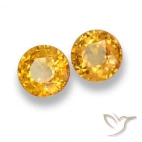 1.28ct Natural Medium Golden Sapphire, Round Cut, 5.02 mm