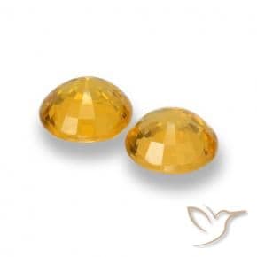 1.28ct Natural Medium Golden Sapphire, Round Cut, 5.02 mm