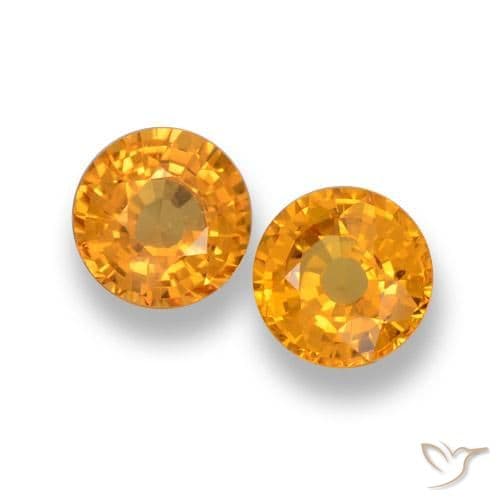 1.27ct Natural Deep Orange-Gold Sapphire, Round Cut, 5.03 mm