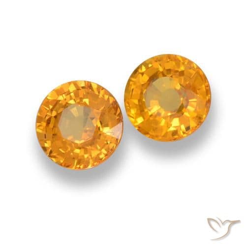 1.27ct Natural Deep Orange-Gold Sapphire, Round Cut, 5.03 mm