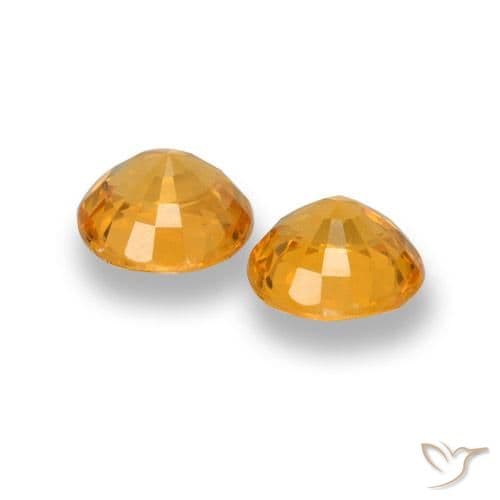 1.27ct Natural Deep Orange-Gold Sapphire, Round Cut, 5.03 mm