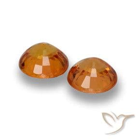 1.39ct Natural Medium Orange Sapphire, Round Cut, 5.09 mm
