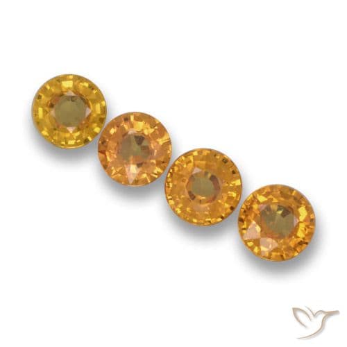 2.34ct Natural Deep Orange-Gold Sapphire, Round Cut, 4.92 mm