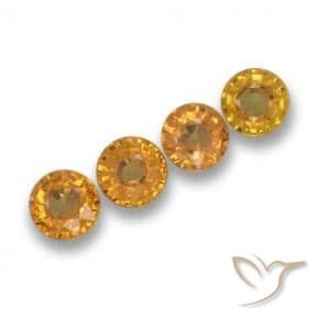 2.34ct Natural Deep Orange-Gold Sapphire, Round Cut, 4.92 mm