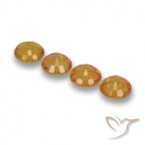 2.34ct Natural Deep Orange-Gold Sapphire, Round Cut, 4.92 mm