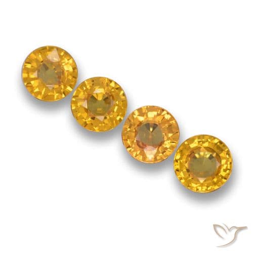 2.15ct Deep Golden Orange Sapphire, Round Cut, 4.86 mm
