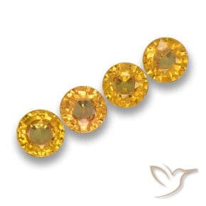 2.15ct Deep Golden Orange Sapphire, Round Cut, 4.86 mm