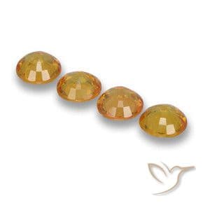 2.15ct Deep Golden Orange Sapphire, Round Cut, 4.86 mm