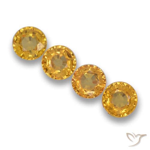 2.39ct Medium-Light Orange Sapphire, Round Cut, 4.91 mm