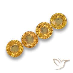 2.39ct Medium-Light Orange Sapphire, Round Cut, 4.91 mm