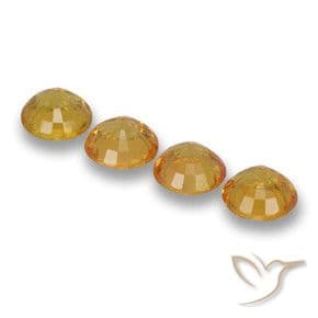 2.39ct Medium-Light Orange Sapphire, Round Cut, 4.91 mm