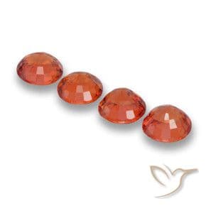 2.46ct Natural Medium Orange Sapphire, Round Cut, 4.90 mm