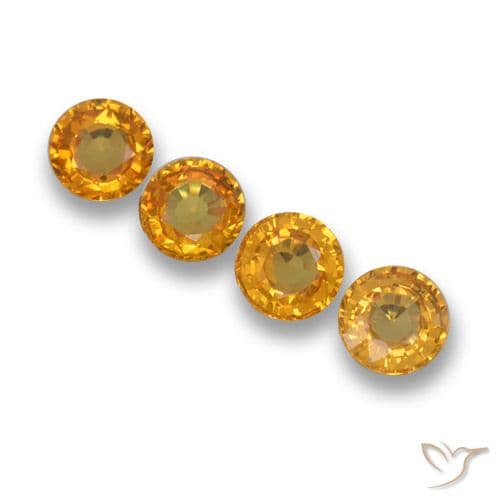 2.33ct Medium-Light Orange Sapphire, Round Cut, 5.04 mm