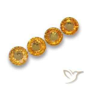 2.33ct Medium-Light Orange Sapphire, Round Cut, 5.04 mm