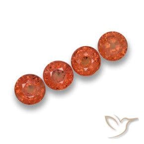 2.30ct Natural Reddish Orange Sapphire, Round Cut, 4.76 mm