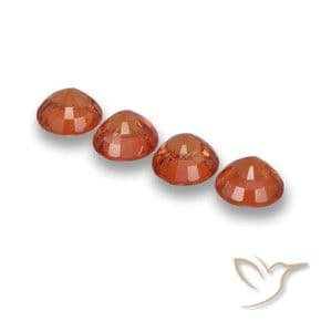 2.30ct Natural Reddish Orange Sapphire, Round Cut, 4.76 mm