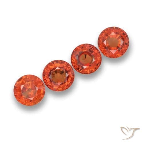 2.66ct Natural Warm Orange Sapphire, Round Cut, 5.12 mm