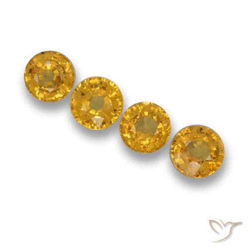 2.40ct Deep Golden Orange Sapphire, Round Cut, 4.80 mm