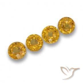 2.40ct Deep Golden Orange Sapphire, Round Cut, 4.80 mm