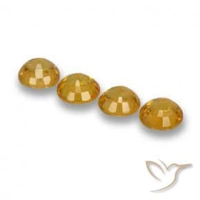 2.40ct Deep Golden Orange Sapphire, Round Cut, 4.80 mm