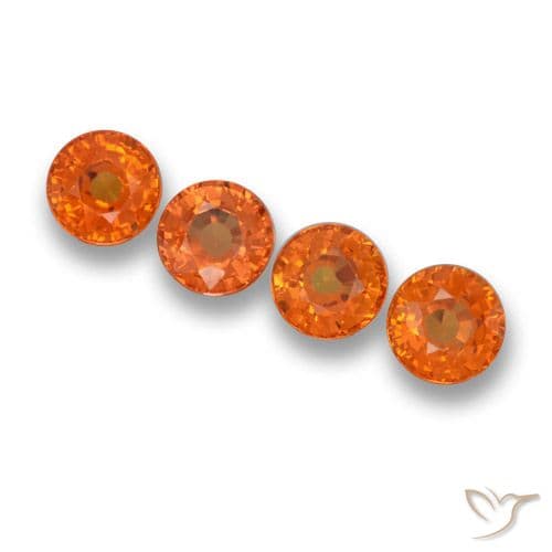 2.67ct Natural Deep Orange Sapphire, Round Cut, 4.88 mm