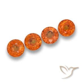 2.67ct Natural Deep Orange Sapphire, Round Cut, 4.88 mm