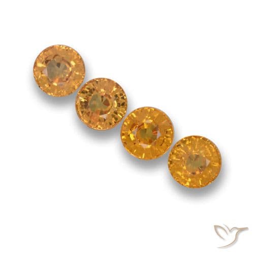 2.11ct Natural Honey Orange Sapphire, Round Cut, 4.42 mm