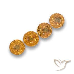 2.11ct Natural Honey Orange Sapphire, Round Cut, 4.42 mm