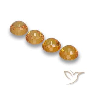 2.11ct Natural Honey Orange Sapphire, Round Cut, 4.42 mm