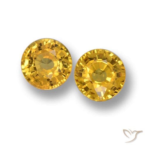 1.14ct Natural Golden Sapphire, Round Cut, 4.90 mm