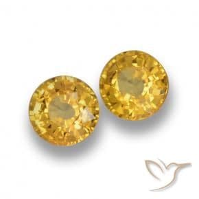 1.14ct Natural Golden Sapphire, Round Cut, 4.90 mm