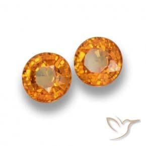 1.11ct Natural Medium Orange Sapphire, Round Cut, 4.83 mm