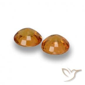 1.11ct Natural Medium Orange Sapphire, Round Cut, 4.83 mm