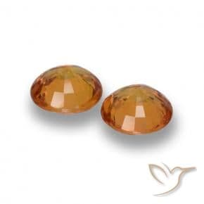 1.18ct Natural Orange Sapphire, Round Cut, 5.00 mm