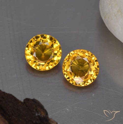 1.07ct Natural Golden Orange Sapphire, Round Cut, 4.88 mm