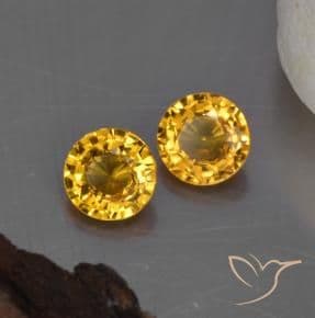 1.07ct Natural Golden Orange Sapphire, Round Cut, 4.88 mm