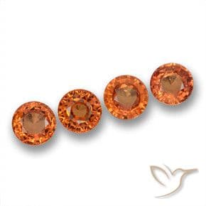 2.36ct Natural Deep Orange Sapphire, Round Cut, 4.98 mm