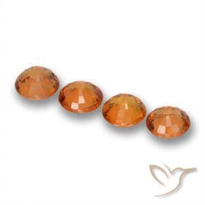 2.42ct Natural Bright Orange Sapphire, Round Cut, 5.15 mm