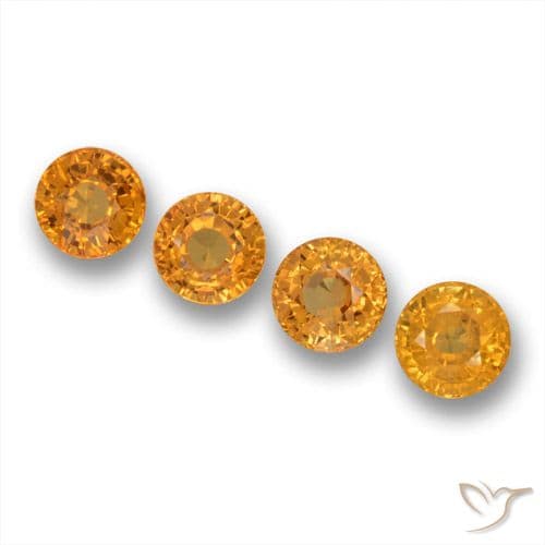 3.10ct Natural Medium Orange Sapphire, Round Cut, 5.05 mm