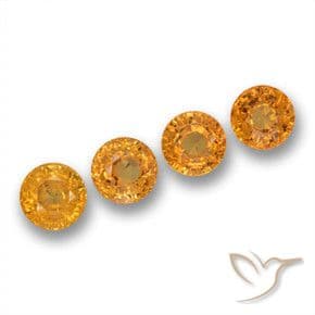 3.10ct Natural Medium Orange Sapphire, Round Cut, 5.05 mm