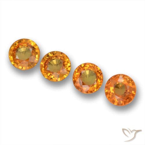 2.04ct Natural Apricot Orange Sapphire, Round Cut, 4.86 mm