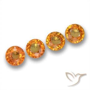 2.04ct Natural Apricot Orange Sapphire, Round Cut, 4.86 mm
