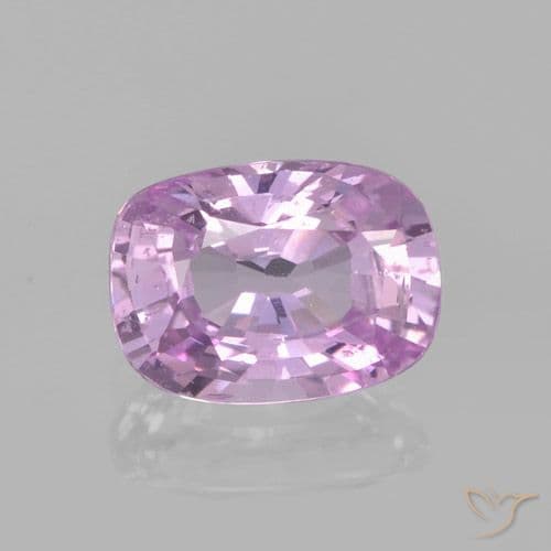 1.00ct Natural Light Purple Sapphire, Cushion Cut, 6.9x5 mm