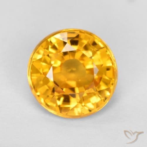 0.83ct Natural Medium Orange Sapphire, Round Cut, 5.24 mm